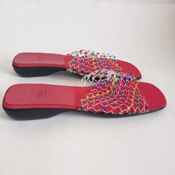 Vintage Impo Bravo Mesh Multicolor Sequin Slides Size 10M - Picture 8 of 11